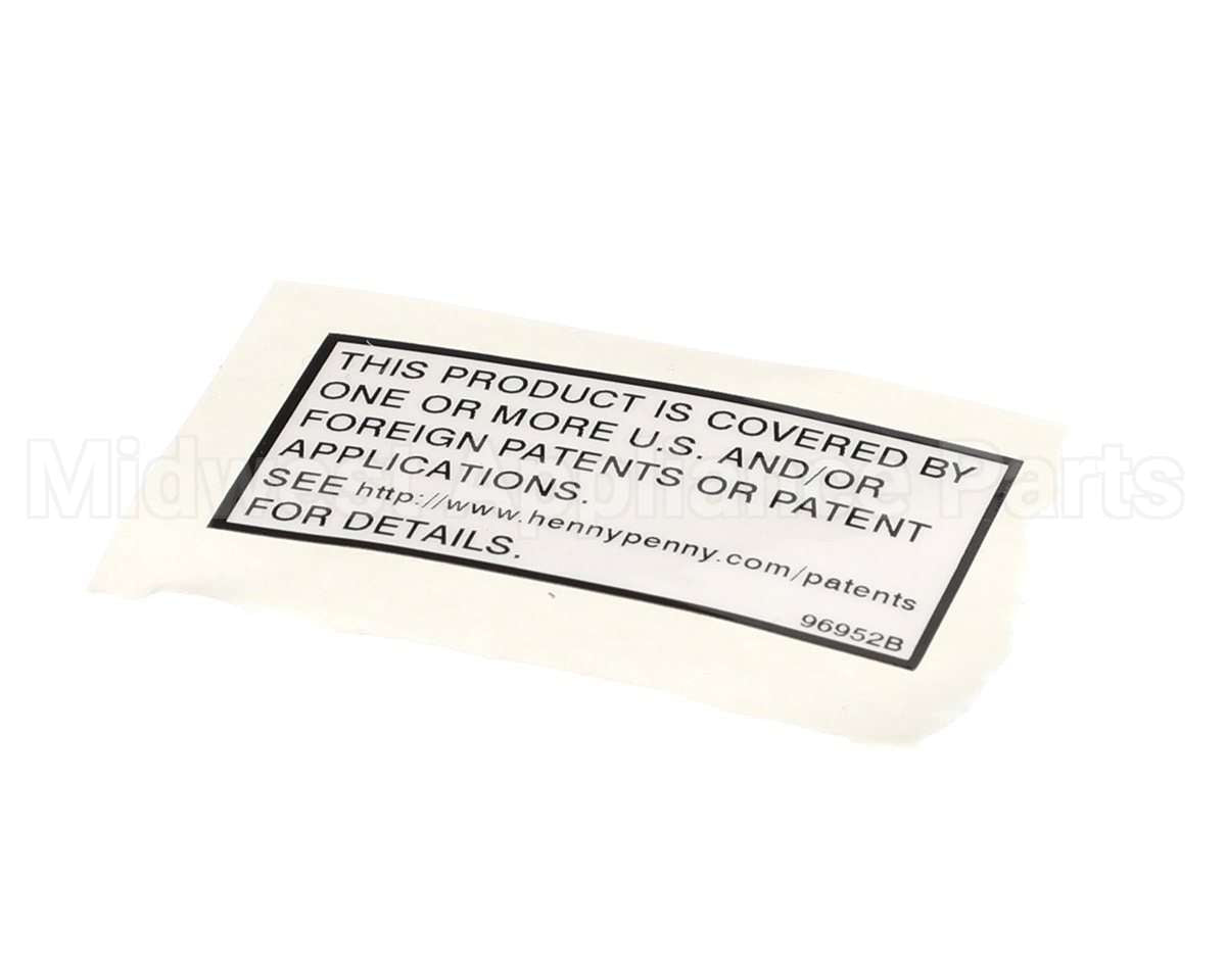 96952 Henny Penny Label-Patent, General