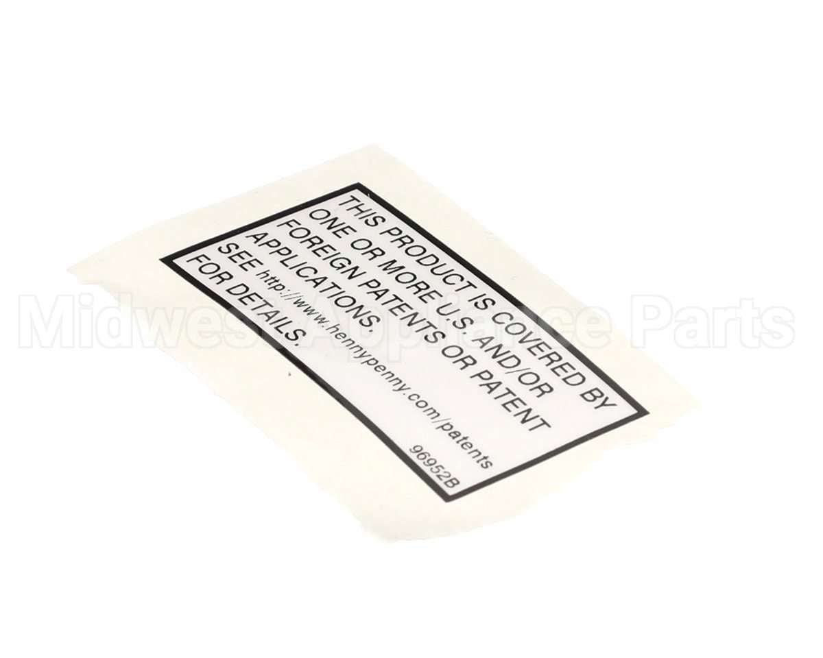 96952 Henny Penny Label-Patent, General