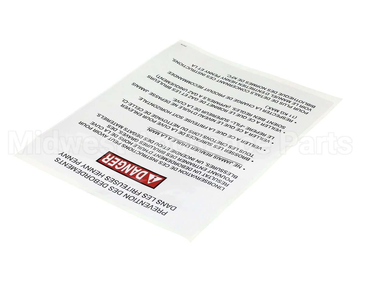 97071 Henny Penny Label-Boilover, Kfc,Fre
