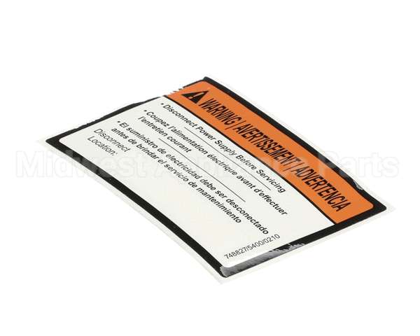 9905-004-08-16 Jackson Decal, Disconnect Power Warning (Ecolab