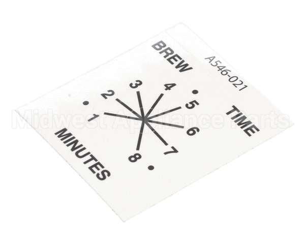 A546-021 Grindmaster Cecilware Decal, Columbia Timer