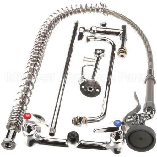 B-0133-ADF12-B Compatible TS Brass Pre Rinse Wall Mnt W/ Add-On
