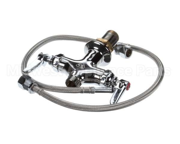 B-0200-LN T&S Brass Double Pantry Base Faucet, Swivel Outlet