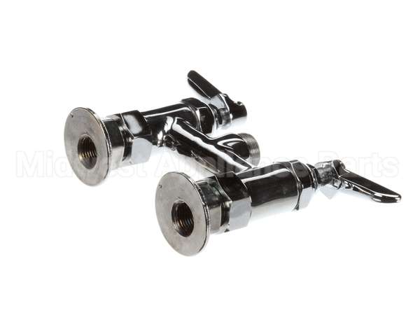 B-0225-LN T&S Brass Double Pantry Base Faucet, Swivel Outlet