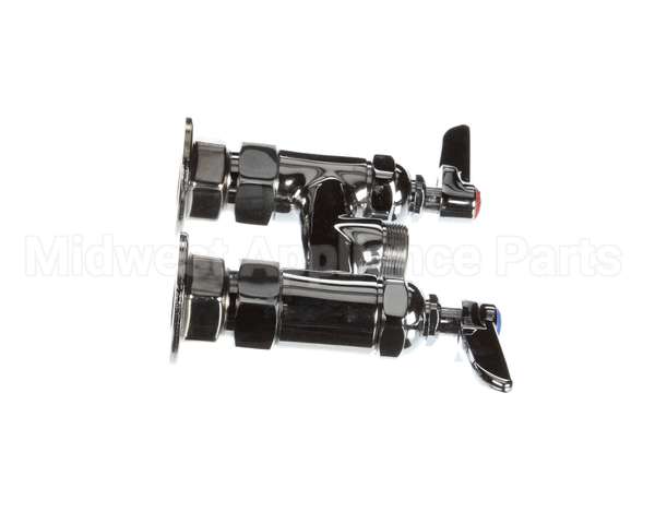 B-0225-LN T&S Brass Double Pantry Base Faucet, Swivel Outlet