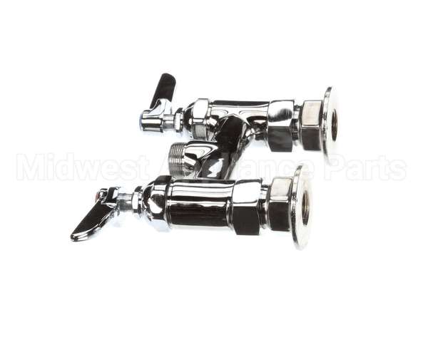 B-0225-LN T&S Brass Double Pantry Base Faucet, Swivel Outlet