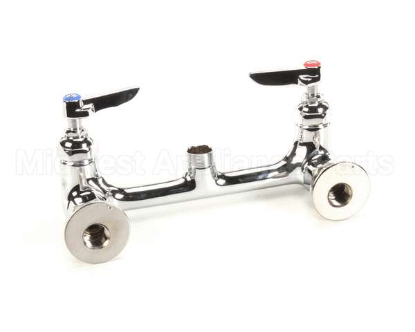 B-0230-LN T&S Brass Double Pantry Swivel Base Faucet, Wall M