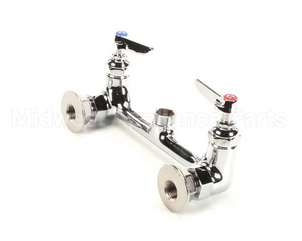 B-0230-LN T&S Brass Double Pantry Swivel Base Faucet, Wall M