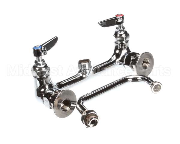 B-0232 T&S Brass Double Pantry Faucet, Wall Mount, 8 Cent