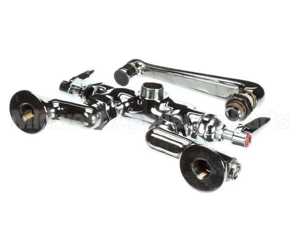 B-0243 T&S Brass Double Pantry Faucet Wall Mount Adjust