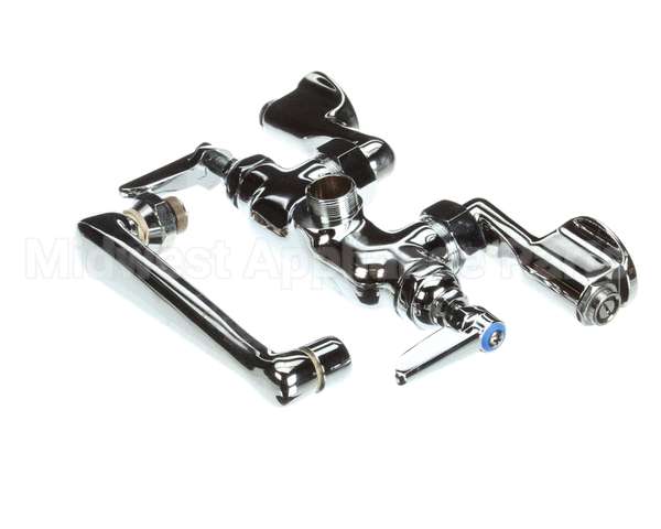 B-0243 T&S Brass Double Pantry Faucet Wall Mount Adjust