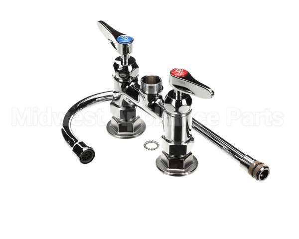 B-0325-CR T&S Brass 4 Cc Double Pantry Faucet Swivel Goose