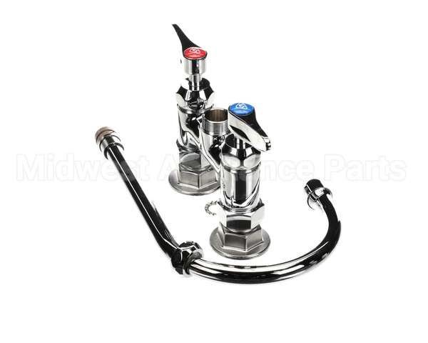 B-0325-CR T&S Brass 4 Cc Double Pantry Faucet Swivel Goose