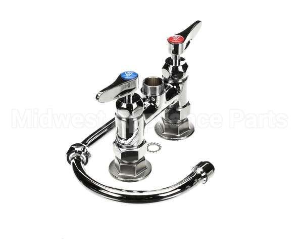 B-0325-CR T&S Brass 4 Cc Double Pantry Faucet Swivel Goose