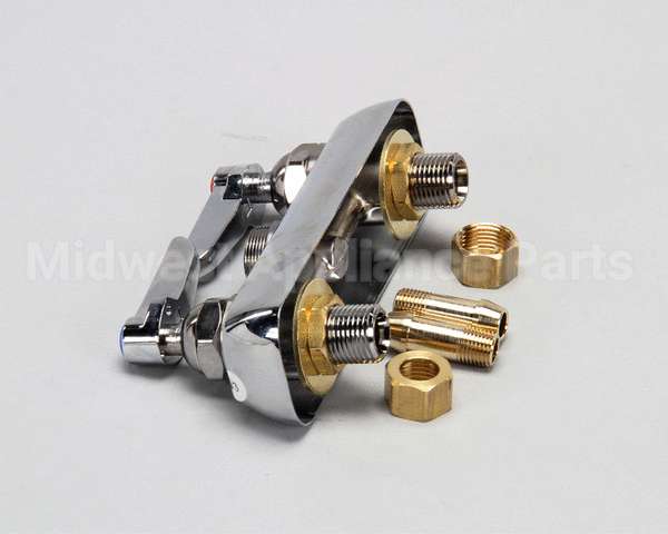 B-1110-LN T&S Brass Workboard Faucet, Deck Mount, 4 Centers,