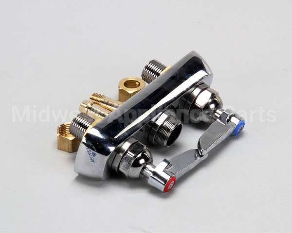 B-1110-LN T&S Brass Workboard Faucet, Deck Mount, 4 Centers,