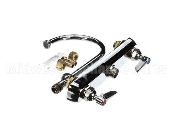 B-1142 T&S Brass Workboard Faucet, Deck Mount, 8 Centers,