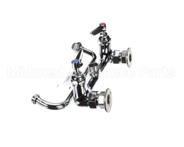 B-2342 T&S Brass Double Pantry Faucet, Wall Mount, 8 Cent