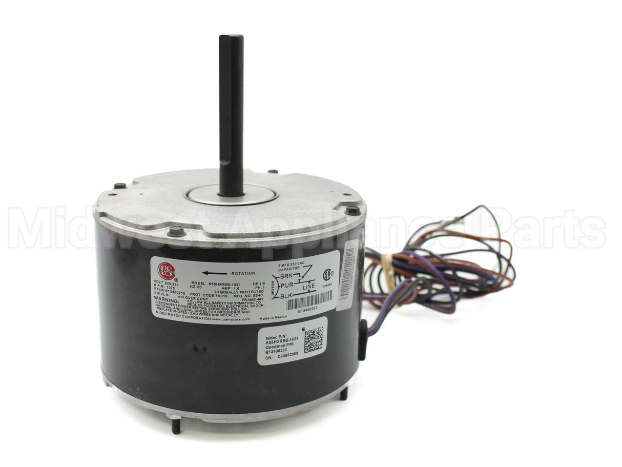 B13400252S Amana-Goodman 1/6Hp 230V 1075Rpm 1.3Flamotor