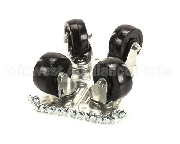 C-4X4 Glastender Caster, Swivel, Plate, 3-3/4"H, Set Of 4