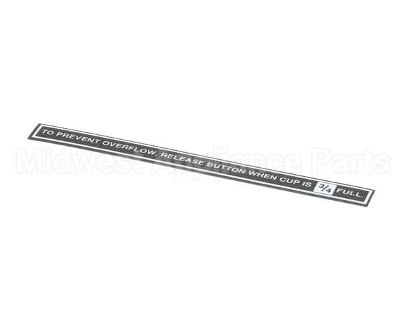CA-1027 Wilbur Curtis Label, Prevent Overflow