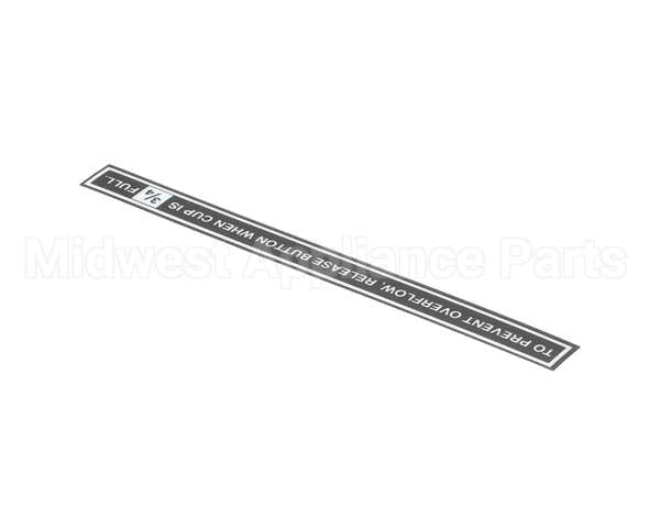 CA-1027 Wilbur Curtis Label, Prevent Overflow