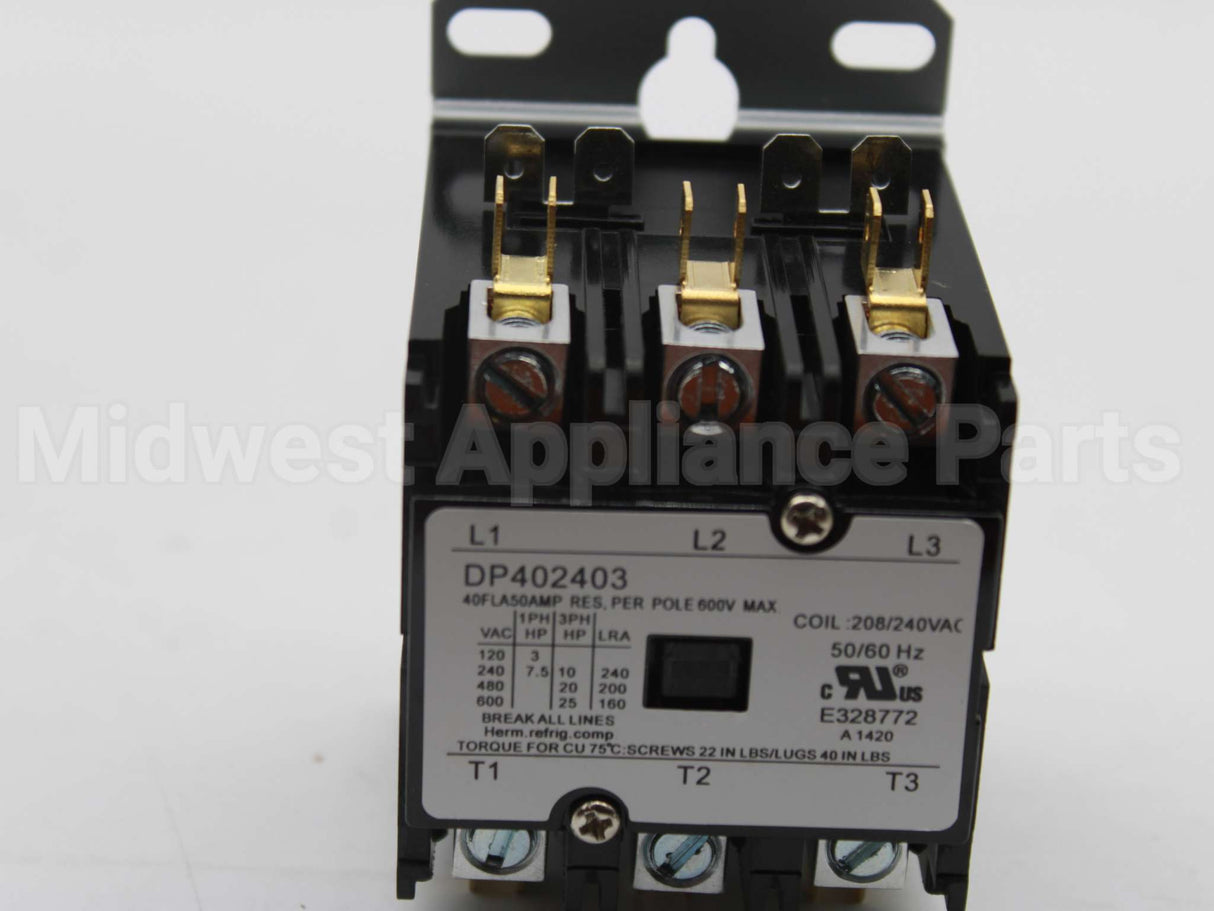 DP402403 Supco 208-240Vcoil 40A 3Pole Contatr