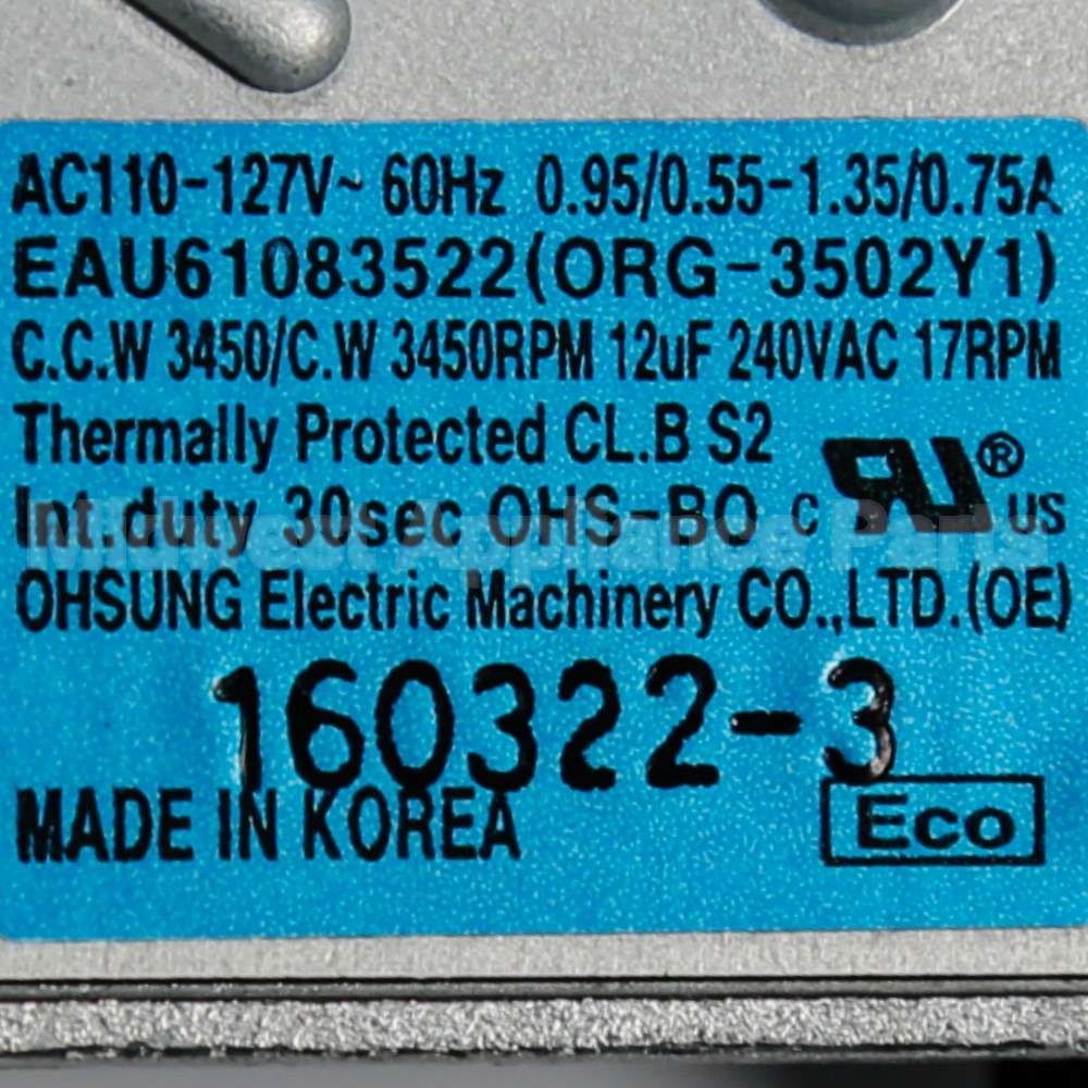 EAU60783827 LG Motor,Ac