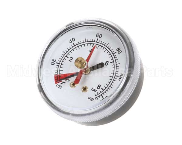 EV306818 Everpure Back Mnt Brass Gauge 0-125 Psi