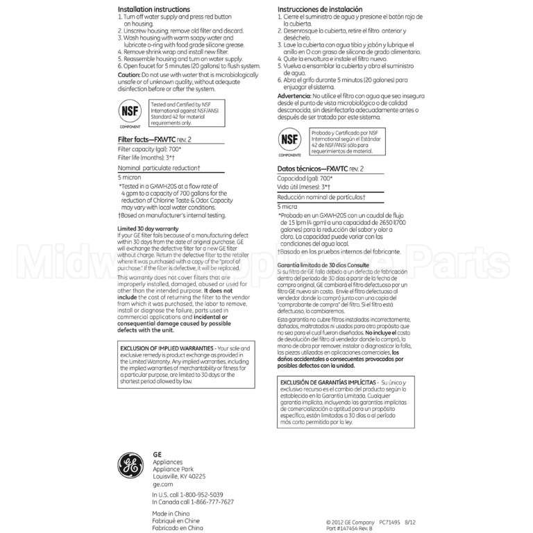 FXWTC GE Repl. Filter