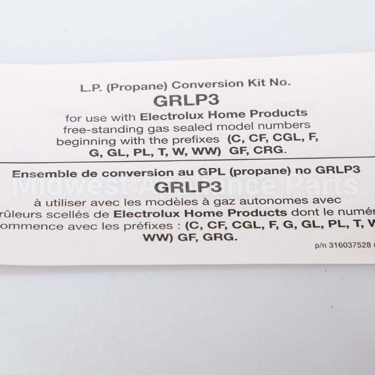 GRLP3 Frigidaire Lp Conversion Kit