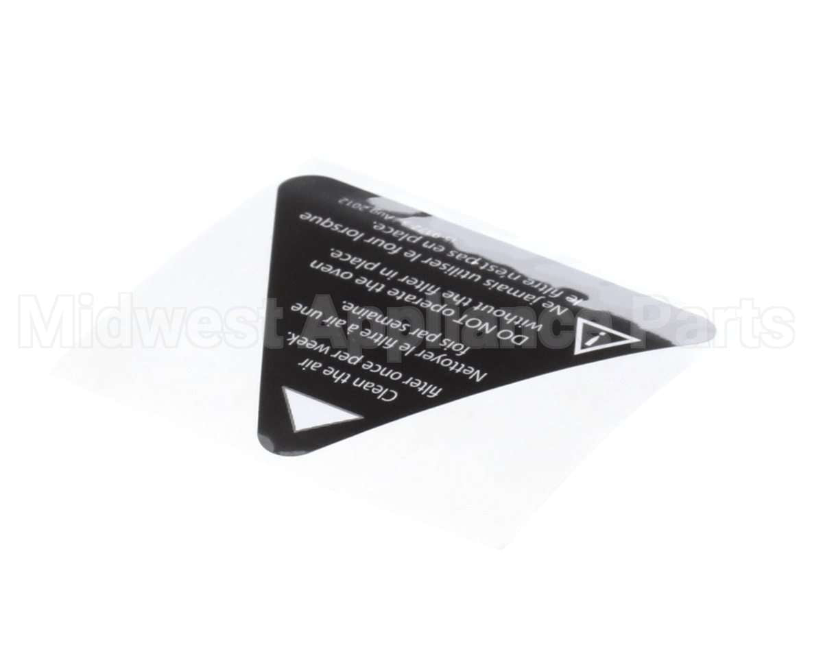 I5-9372-3 Turbochef Label, Filter Warning, Eng-Fre