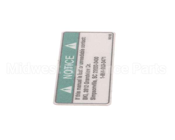 N0165 Bki Decal, Notice Lost Manual