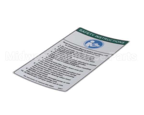 N0527 Bki Decal, Safety Instructions, Fryers