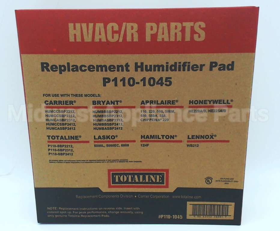 P110-1045 Carrier Humidifier Pad 9 1/2" X 10"