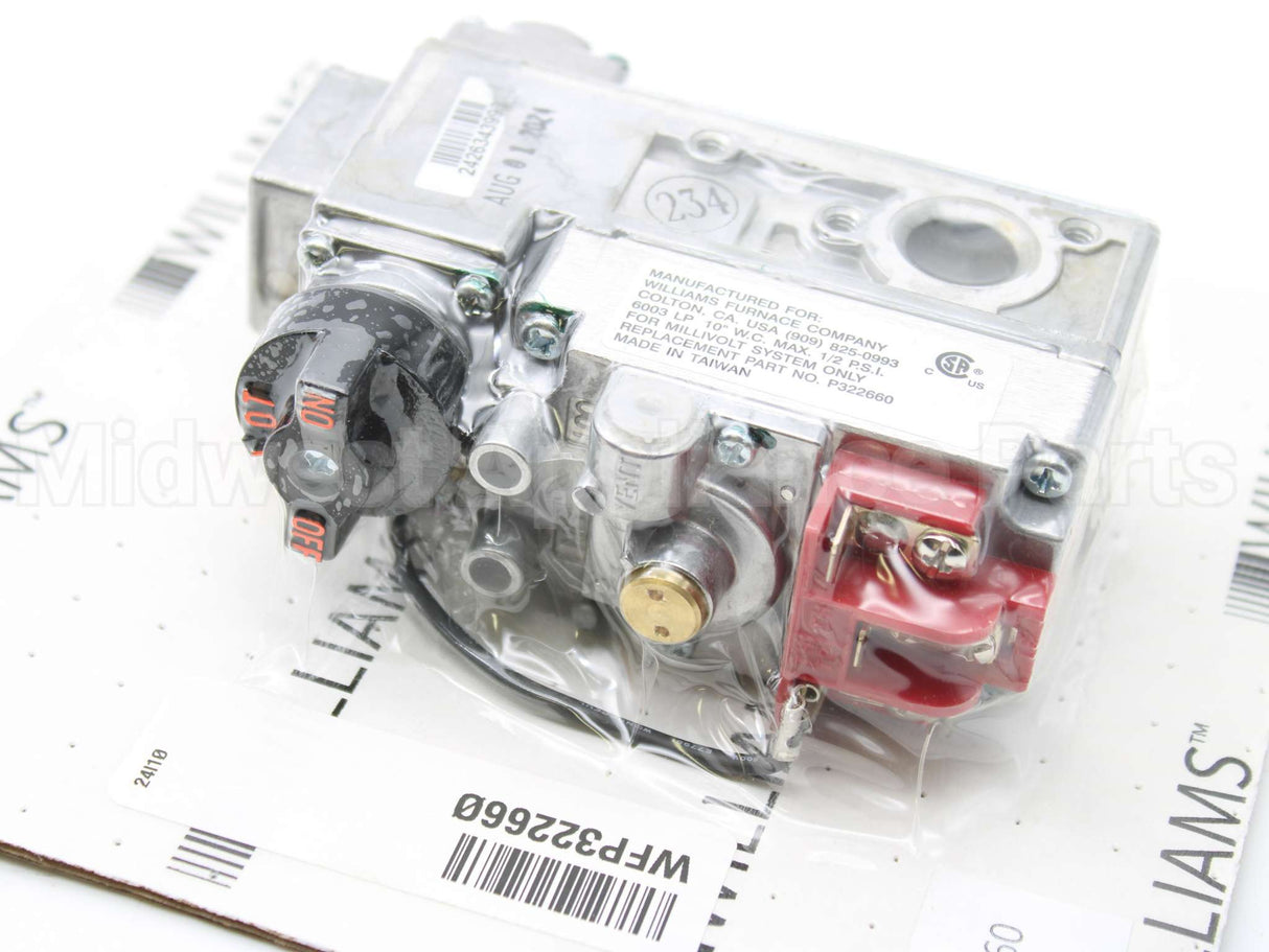 P322660 Williams Comfort Products 10"Wc Lp 1/2" Gas Valve