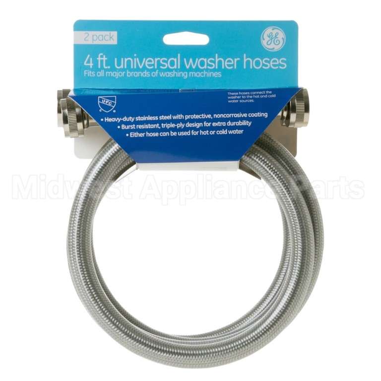 PM14X10005 GE Universal 4' Ss Inlet Hoses - 2 Pack