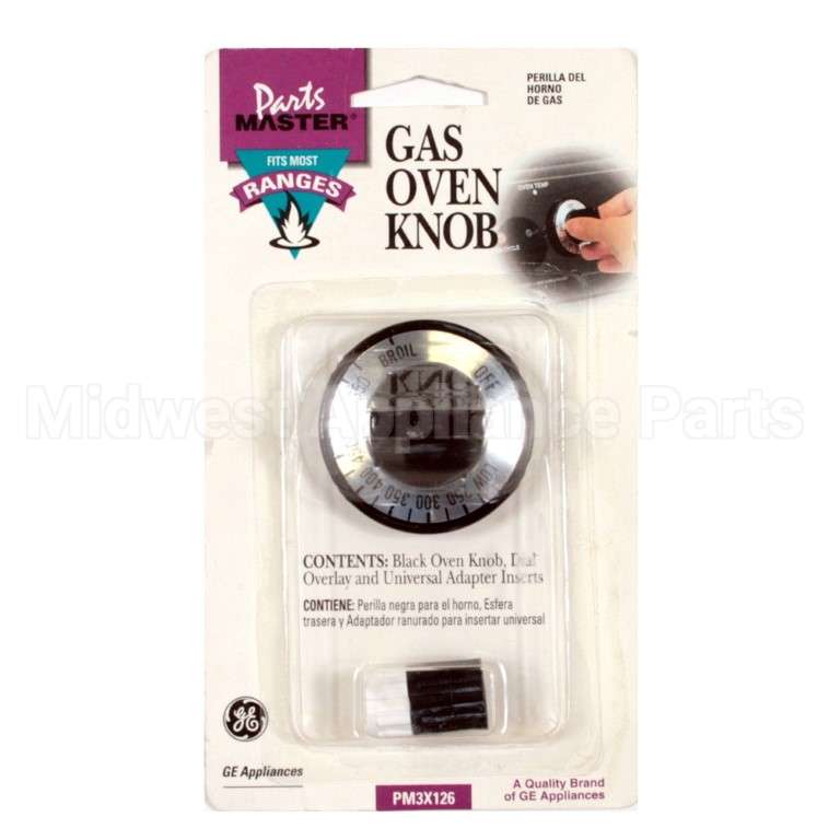PM3X126 GE Universal Gas Oven Knob W/Overlay