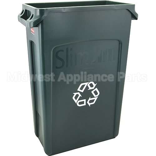 RBMDFG354007GRN Compatible Rubbermaid Slim Jim Recycling Can 23 Gal Green W Handles