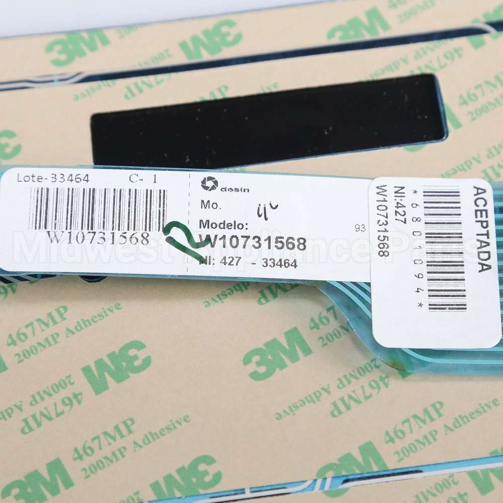 W10731568 Whirlpool Overlay