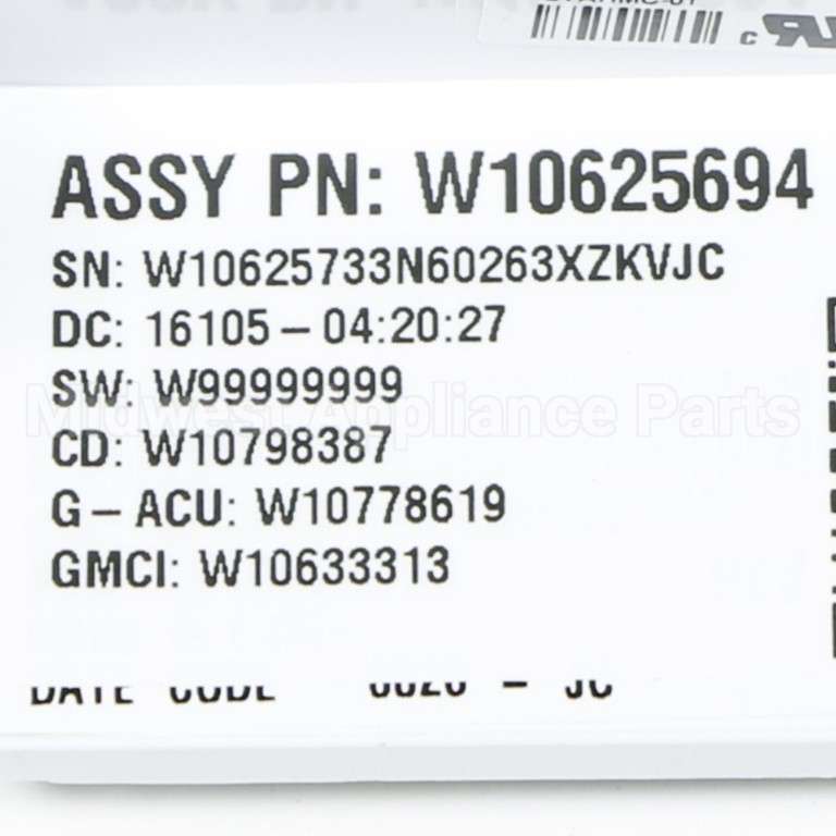 W10812420 Whirlpool Cntrl-Elec