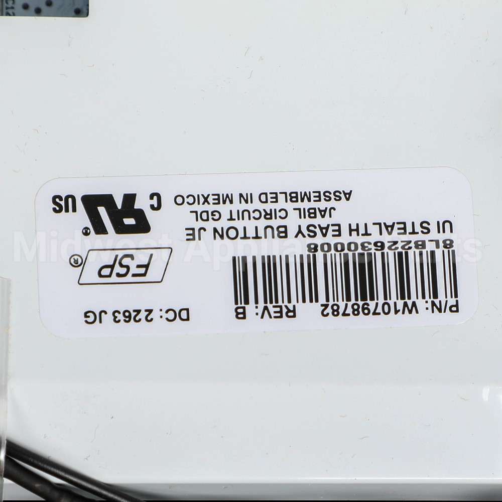 W10822638 Whirlpool Cntrl-Elec