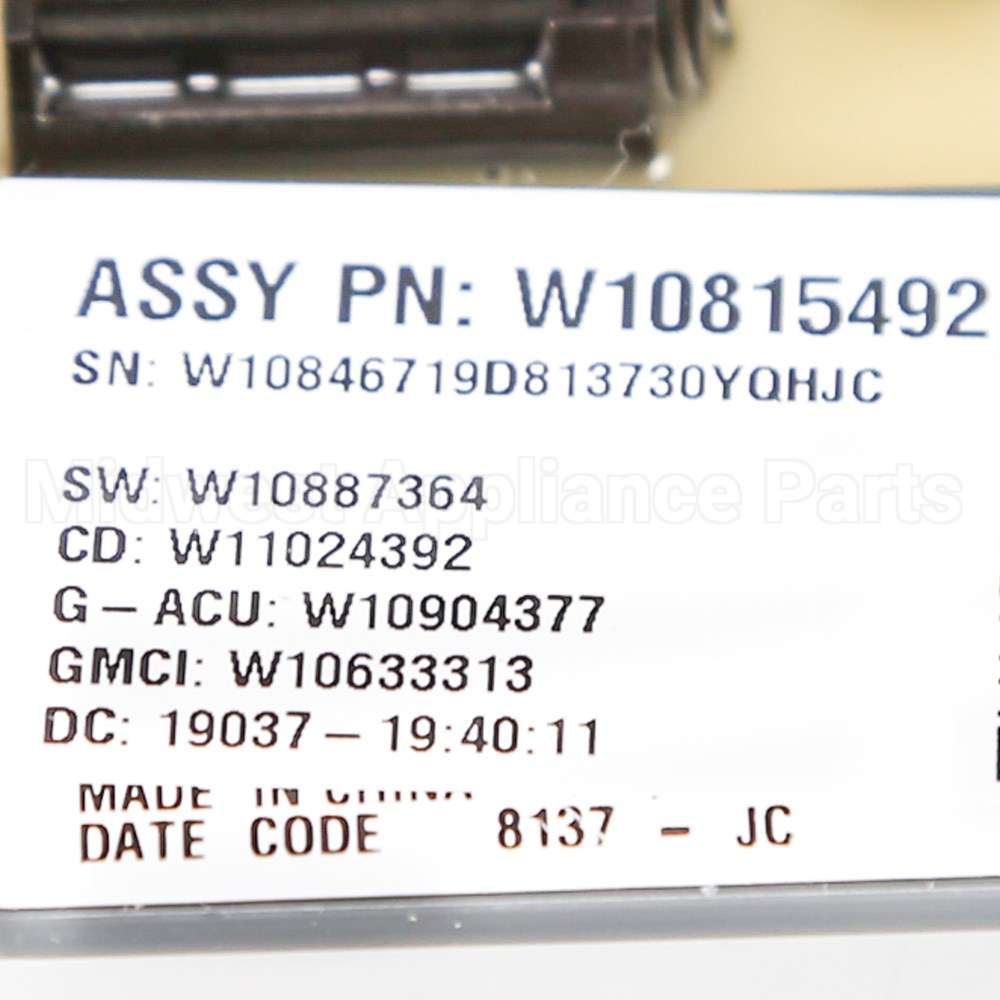 W10912983 Whirlpool Cntrl-Elec