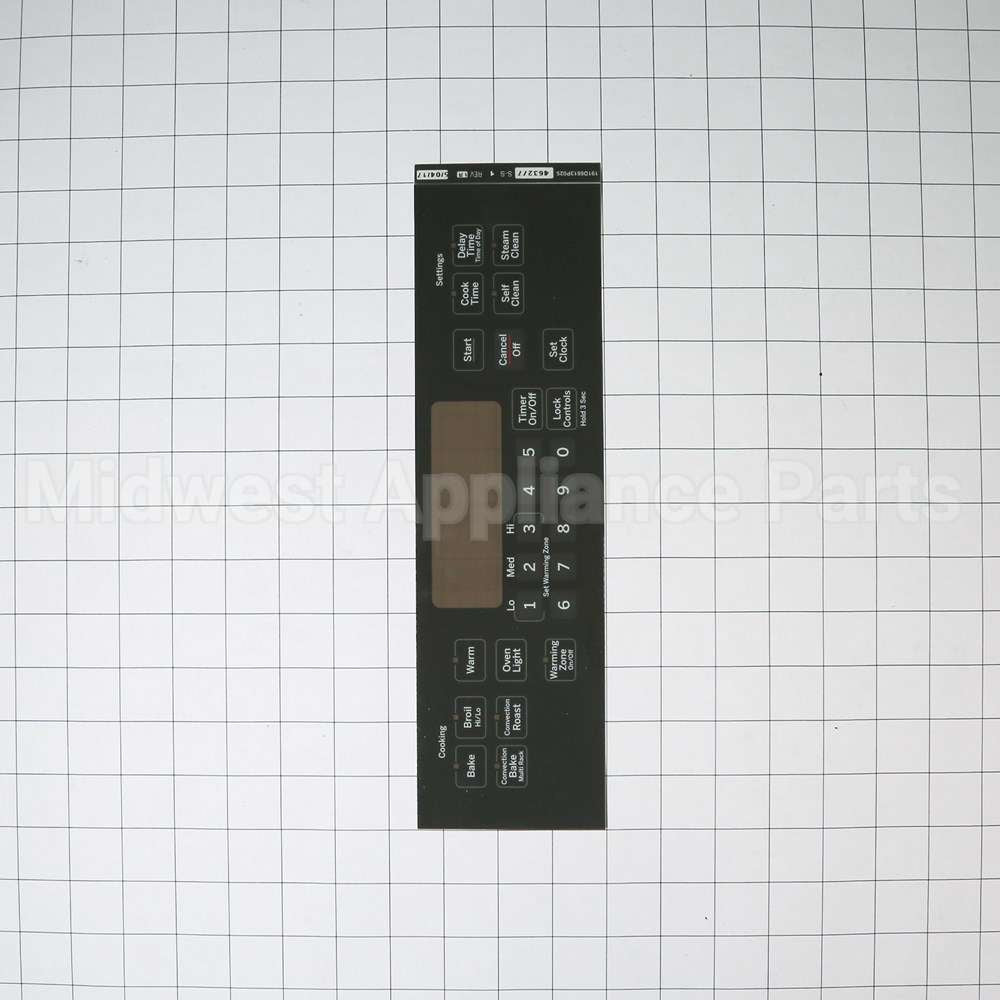 WB07X21417 GE Range Control Panel - Gray