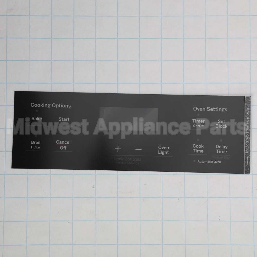 WB07X26634 GE Faceplate Graphics (Bk)