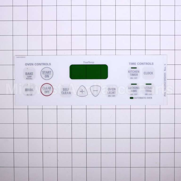 WB27T10515 GE Faceplate Graphics Asm