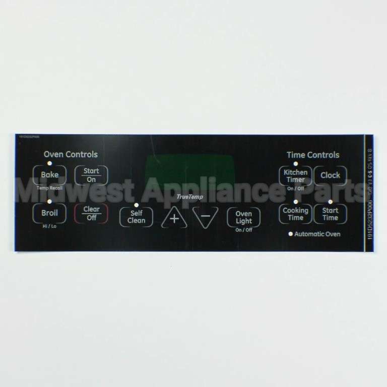 WB27T11005 GE Faceplate Graphics (Bk)