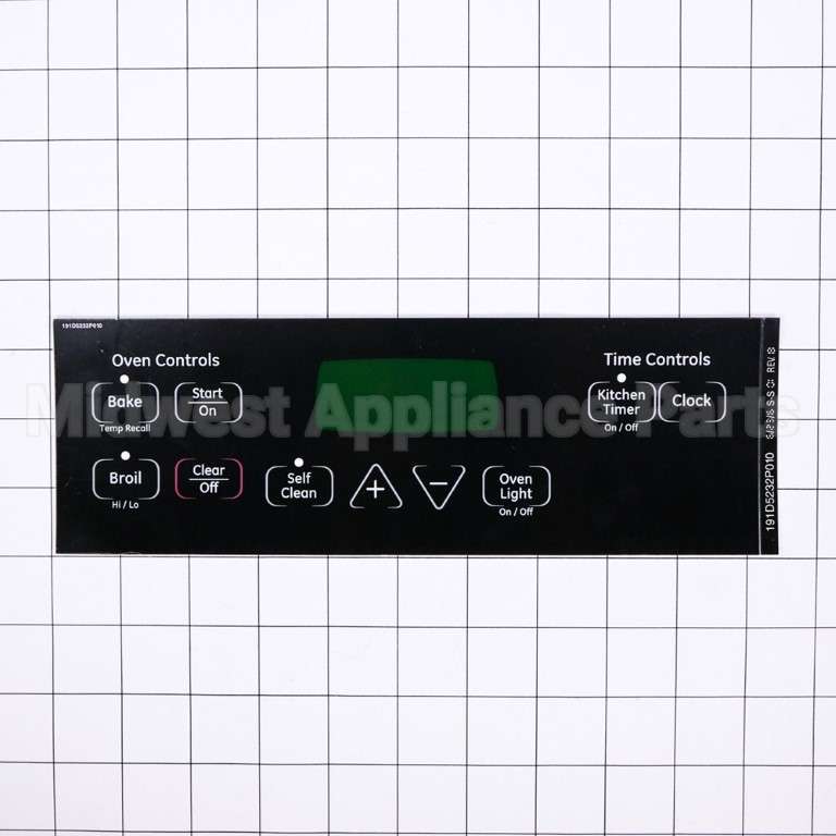 WB27T11013 GE Faceplate Graphics (Bk)