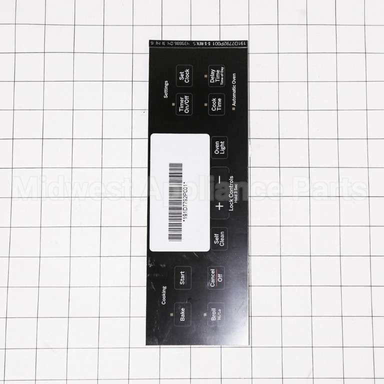 WB27T11511 GE Range Faceplate - Black