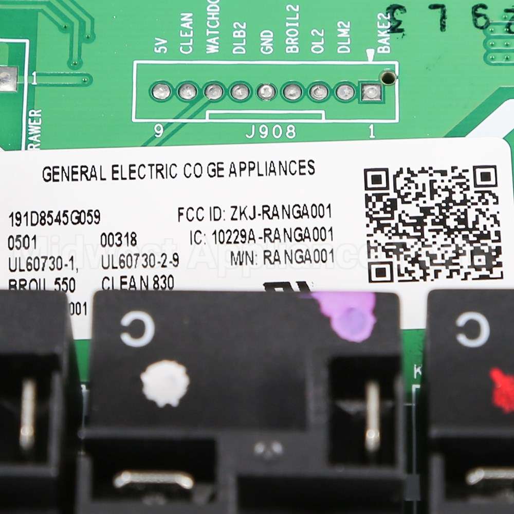 WB27X28580 GE Oven Control And Overlay Asm